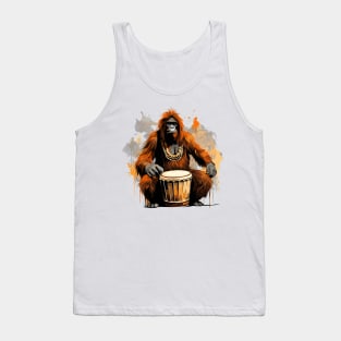 Orangutan playing drums Tank Top